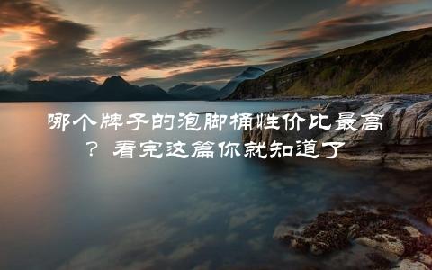 哪个牌子的泡脚桶性价比最高？看完这篇你就知道了