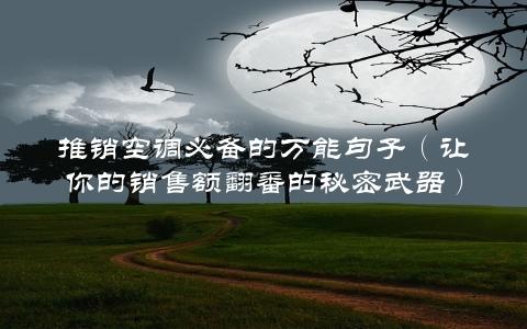 推销空调必备的万能句子（让你的销售额翻番的秘密武器）