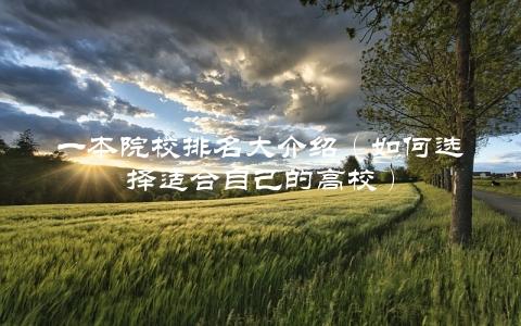 一本院校排名大介绍（如何选择适合自己的高校）