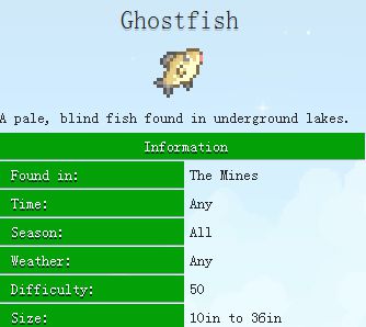 星露谷物语stardew valley鬼鱼哪里钓 幽灵鱼哪里抓