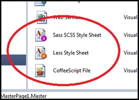 CoffeeScript，Sass 和 LESS，支持 Visual Studio 和含 Mindsca
