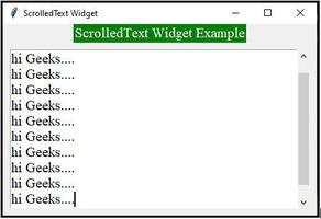 Python Tkinter–ScrolledText小部件用法