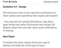 苹果应用审核被拒 4.0 - Design