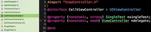 在自定义的CellViewController中设置ViewController类的<span style='color:red;'>delegate</span>时报错？