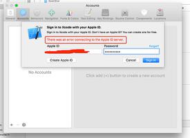 xcode8，添加apple id 总是说错误，该怎么处理呢?