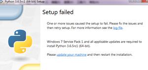 python安装出错，需要update machine