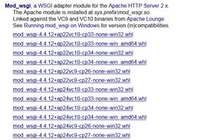 win7 64位，python2.7 64位，apache2.4.9，现在要添加mod_wsgi模块问题