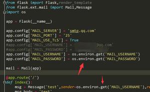 flask-mail 用环境变量提取账号密码发送邮件出错