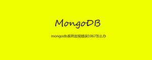 mongodb系统出现错误1067怎么办