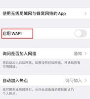 iPhone 国行版中“启用  WAPI”是什么？