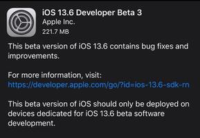 苹果发布最新公测版 iOS 13.6：修复 Bug 为 iOS 14 做准备