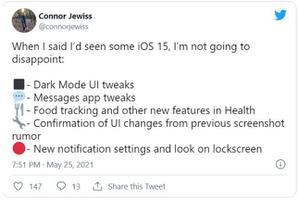 iOS 15将有哪些新功能？食物追踪功能、锁屏UI调整会有吗？