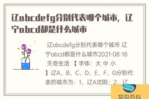 辽abcdefg分别意味着哪个城市，辽宁abcd都是什么城市