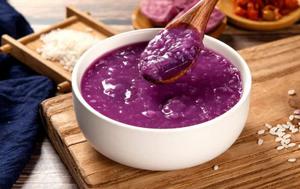 紫薯煮粥怎么是蓝绿色可以吃吗