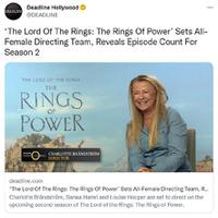 《指环王：力量之戒》第二季将全由女导演执导