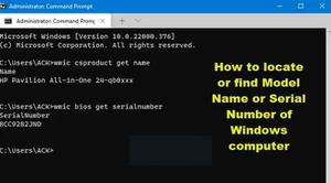 如何查找Windows电脑的型号名称或序列号